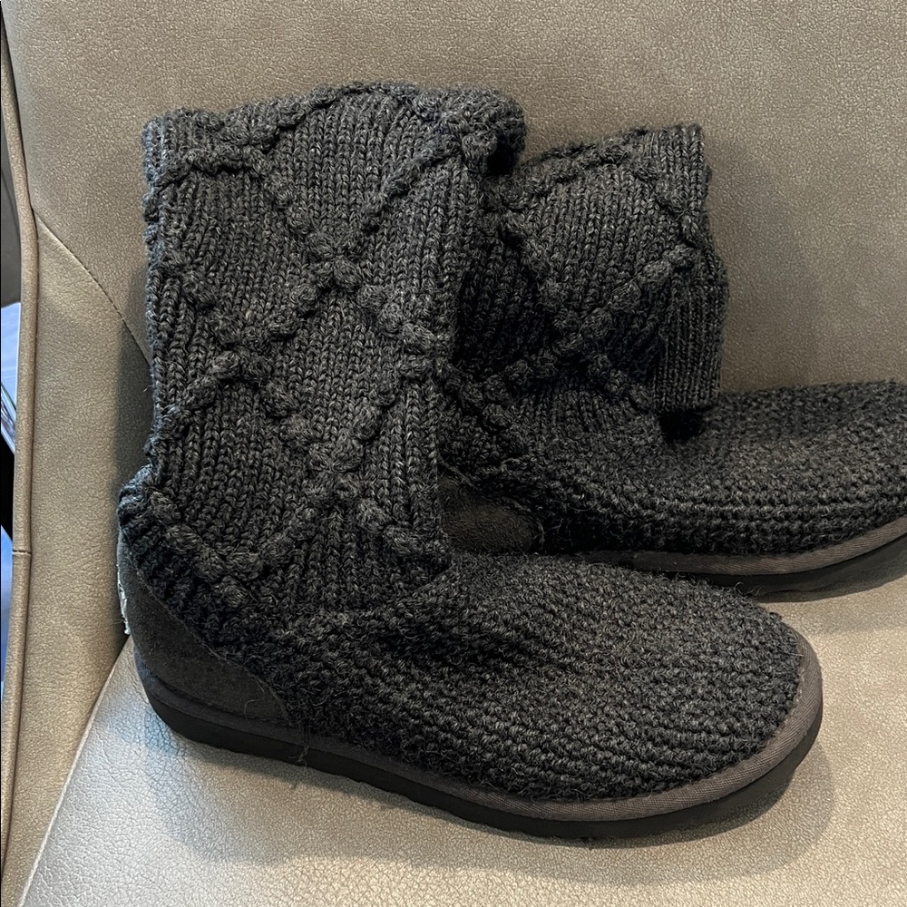 UGG Black Knit Winter Boots